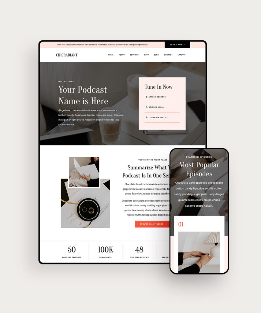 DEMO ChicRadiant Add-On Templates Kit – ChicRadiant